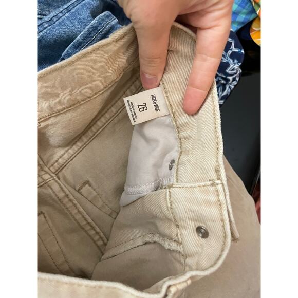 BDG Urban Outfitters Minimalist Funky High & Wide A-Line Leg Beige Denim 26 - Picture 7 of 7